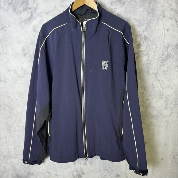 FJ Tour Collection Jacket Birmingham Full Zip Blue Mens Large Golf E1 - Picture 1 of 10